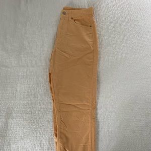 American Eagle light orange corduroy jeans, size 2